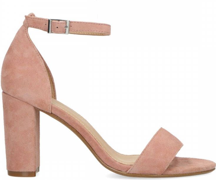 Manfield Roze suède sandalen met hak