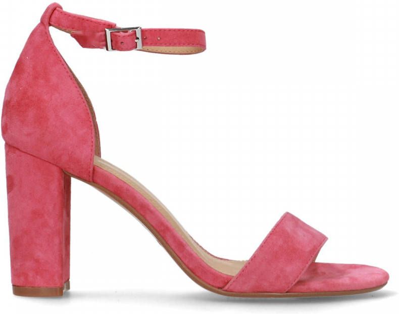 Manfield Roze suède sandalen met hak