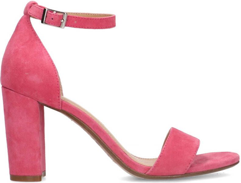Manfield Roze suède sandalen met hak