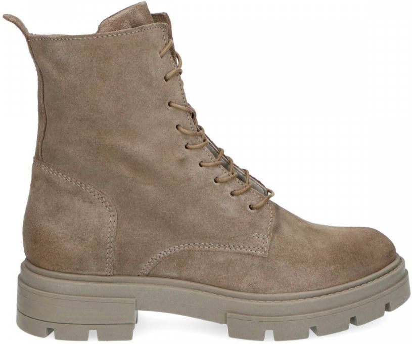 Manfield Taupe suède veterlaarsjes
