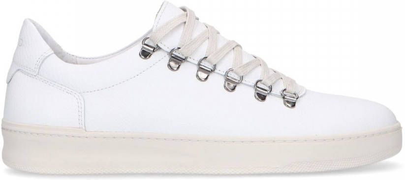 Manfield Witte leren sneakers