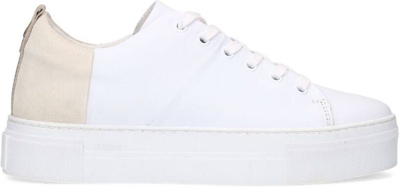 Manfield Witte leren sneakers