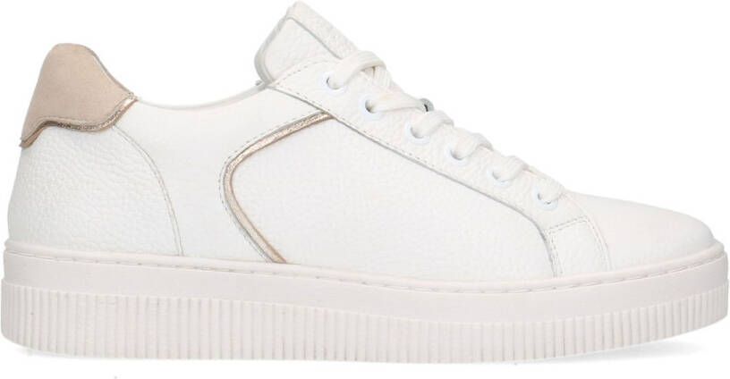 Manfield Witte leren sneakers