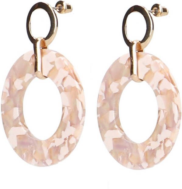 Manfield Witte oorbellen met print