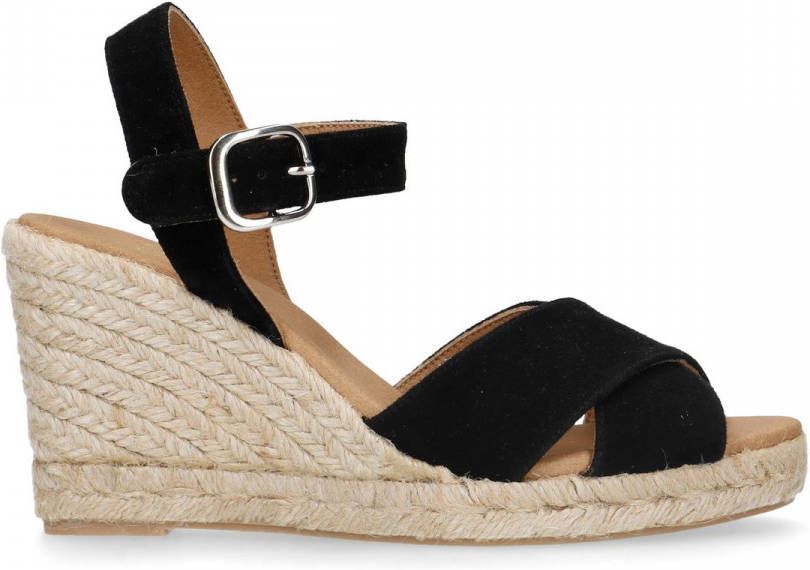 Manfield Zwarte suède sleehakken