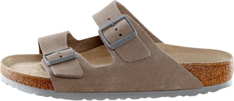 Birkenstock Arizona stone coin velours leather soft footbed regular