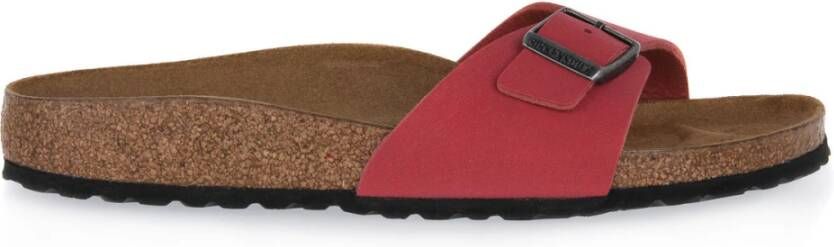 Birkenstock Madrid scarlet red birko flor birkibuc narrow