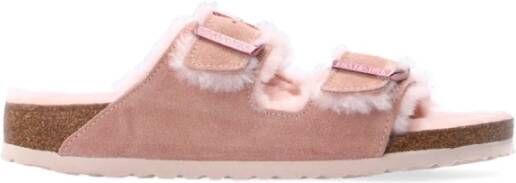 Birkenstock Arizona Shearling glijbanen , Roze, Dames