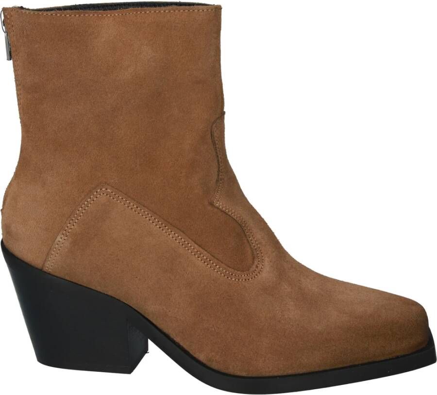 Blackstone Wl47 Dark Sand Suede Boots , Bruin, Dames