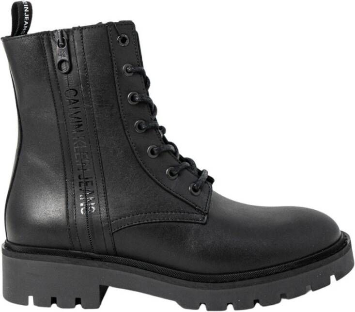 Calvin Klein Zwarte Combat Mid Laceup Veterboots