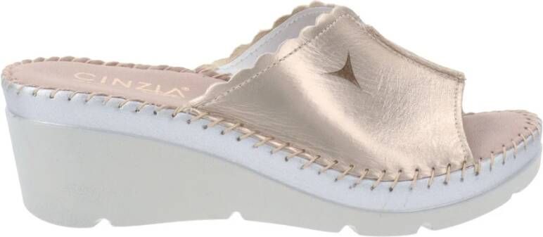 Cinzia Soft Flat Sandals , Geel, Dames