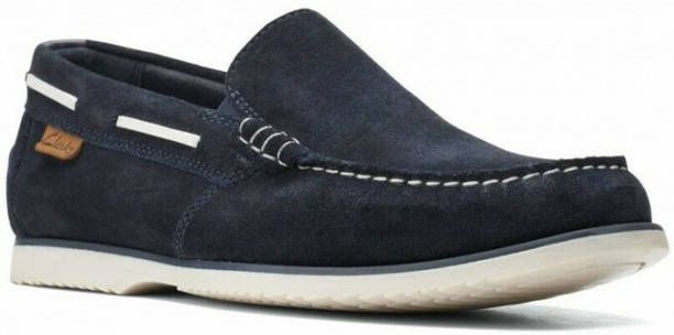 Clarks Suède Loafers Met Veters in het Blauw voor heren Heren Schoenen voor voor Instappers voor Bootschoenen 