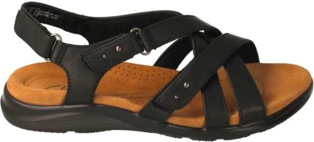 Clarks Platte sandalen , Zwart, Dames