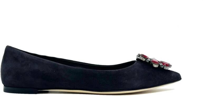 Dolce Gabbana Bellucci Suede Flats , Grijs, Dames