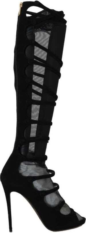 Dolce & Gabbana Suède stretch banden , Zwart, Dames