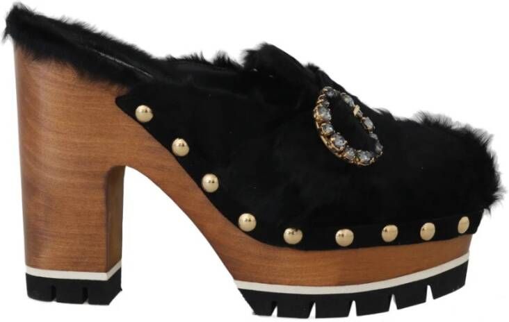 Dolce & Gabbana Hakken muilezels , Zwart, Dames