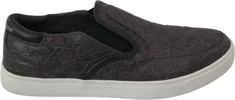 Dolce & Gabbana Platte kaiman loafers schoenen , Grijs, Heren