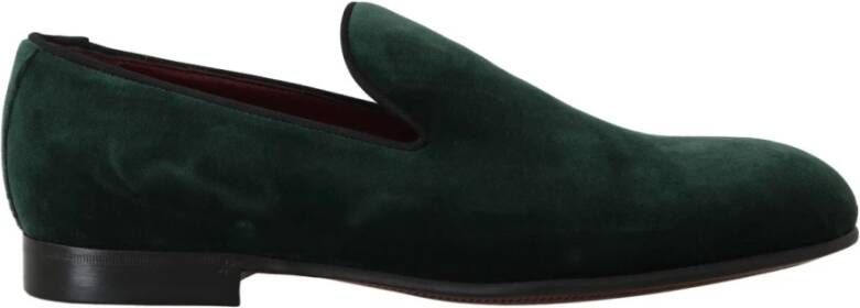 Dolce & Gabbana Suede Leather Slippers Instappers , Groen, Dames