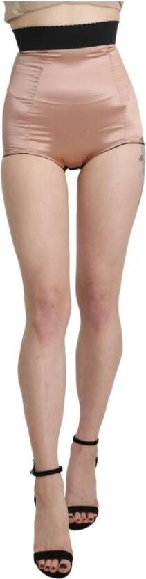Dolce & Gabbana Hoge taille mini hot shorts , Beige, Dames