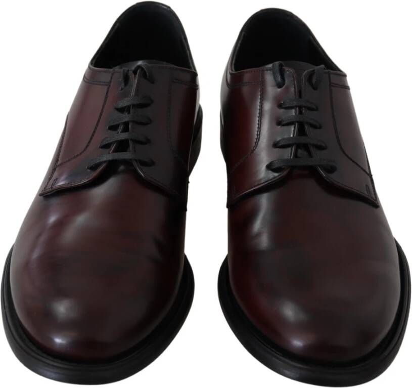 Dolce & Gabbana Bruin lederen veter mannen kleden derby schoenen , Bruin, Heren