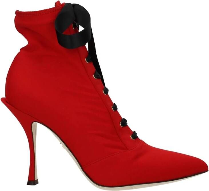 Dolce & Gabbana Strek zachte hakken schoenen , Rood, Dames