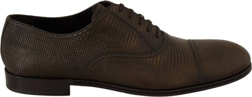 Dolce & Gabbana Hagedis lederen jurk oxford schoenen , Bruin, Heren