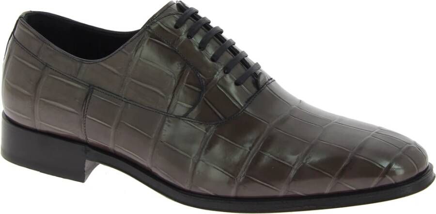 Dolce & Gabbana Crocodile lederen oxfords veter ups , Grijs, Heren