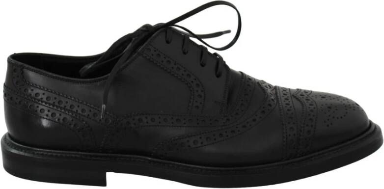 Dolce & Gabbana Lederen brogue derby formele schoenen , Zwart, Heren
