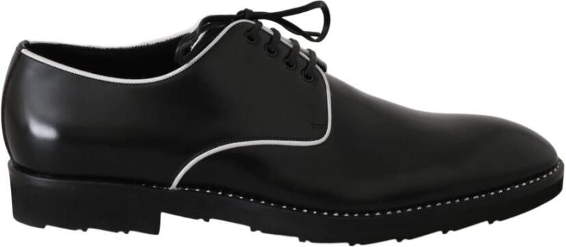 Dolce & Gabbana Lederen lijn derby schoenen , Zwart, Heren
