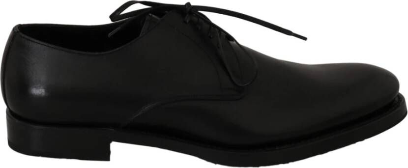 Dolce & Gabbana Black Leather Derby Formal Dress Shoes , Zwart, Dames