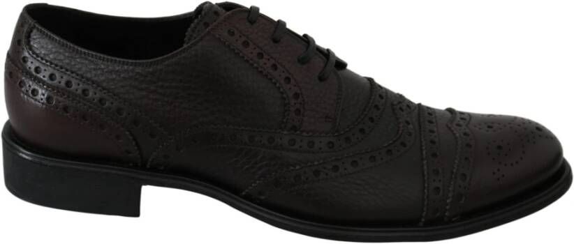 Dolce & Gabbana Wingtip Derby Formele Schoenen , Bruin, Heren