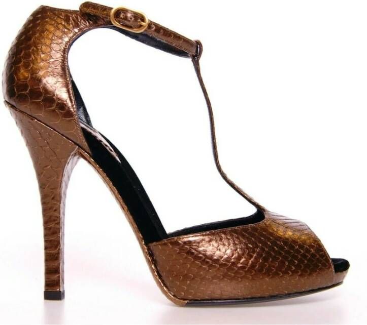 Dolce & Gabbana Leather Platform Pumps , Bruin, Dames