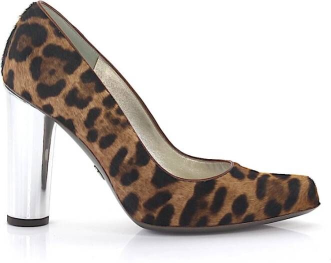 Dolce & Gabbana Pumps Pony Leo Print , Bruin, Dames
