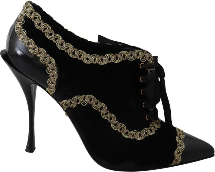 Dolce & Gabbana Veter hielschoenen , Zwart, Dames