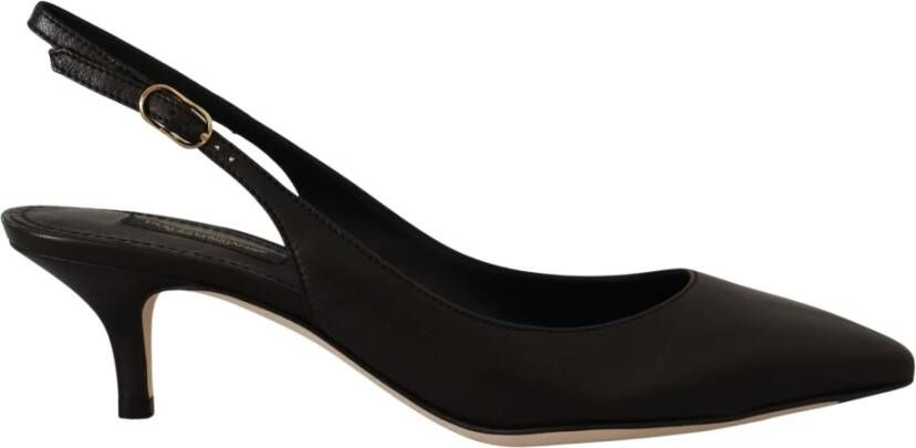 Dolce & Gabbana Slingbacks Heels Pumps Shoes , Zwart, Dames