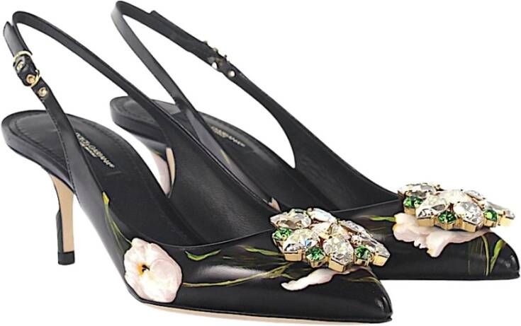 Dolce & Gabbana Bloempatroonpompen , Zwart, Dames