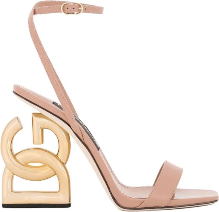 Dolce & Gabbana Hoge hiel sandalen , Beige, Dames