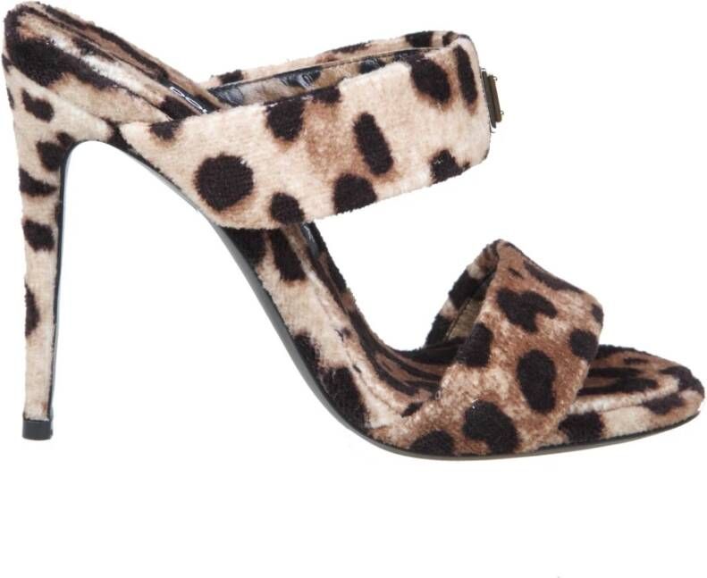 Dolce gabbana sandals leo print , Bruin, Dames