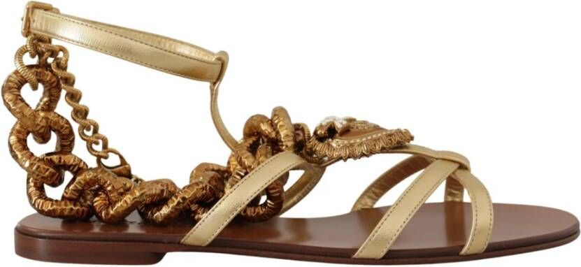 Dolce & Gabbana Flat Sandals , Bruin, Dames