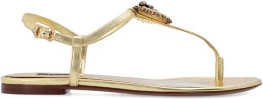 Dolce & Gabbana Leather sandals , Geel, Dames