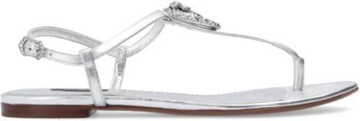 Dolce & Gabbana Verfraaide sandalen , Grijs, Dames