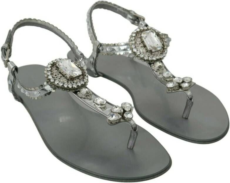 Dolce & Gabbana Platte sandalen , Grijs, Dames