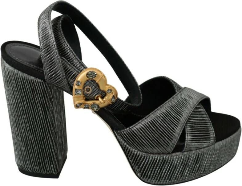 Dolce & Gabbana Hart hakken sandalen platformschoenen , Grijs, Dames