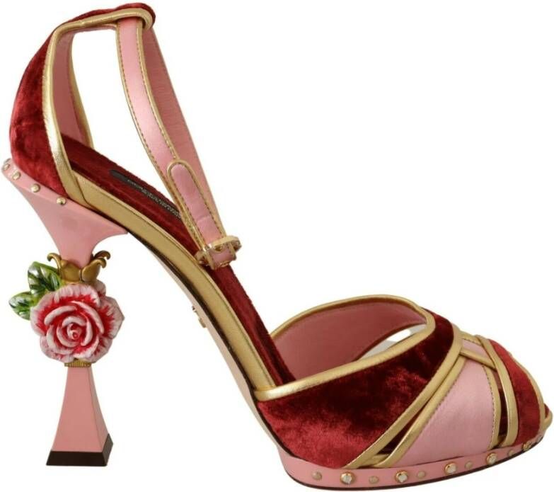 Dolce & Gabbana Hoge hiel sandalen , Rood, Dames