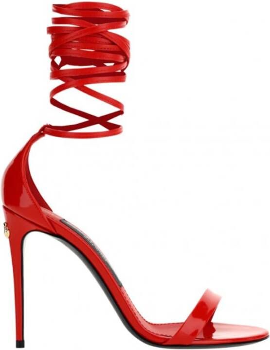 Dolce Gabbana Leather Sandals , Rood, Dames