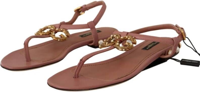 Dolce & Gabbana Platte sandalen , Bruin, Dames