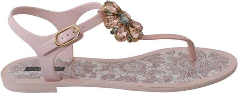 Dolce & Gabbana Platte sandalen , Roze, Dames