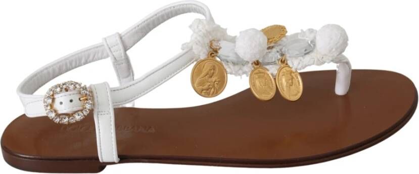 Dolce & Gabbana Platte sandalen , Wit, Dames