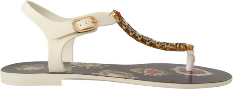 Dolce & Gabbana Flat Sandals , Wit, Dames
