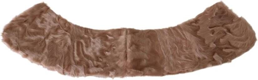 Dolce & Gabbana Fur Shoulder Kraag Lambskin Sjaal , Beige, Dames